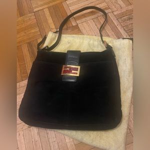 Fendi real authentic leather suede bag